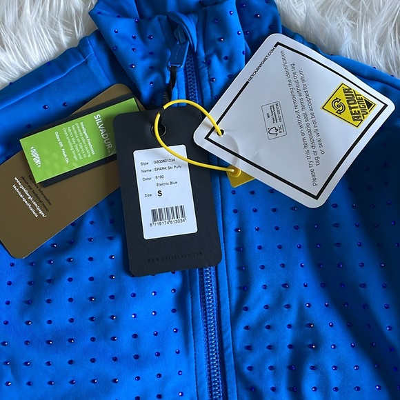 NWT Goldbergh Spark Embellished Ski Pully in Electric Blue, Size Small - Picture 4 of 4
